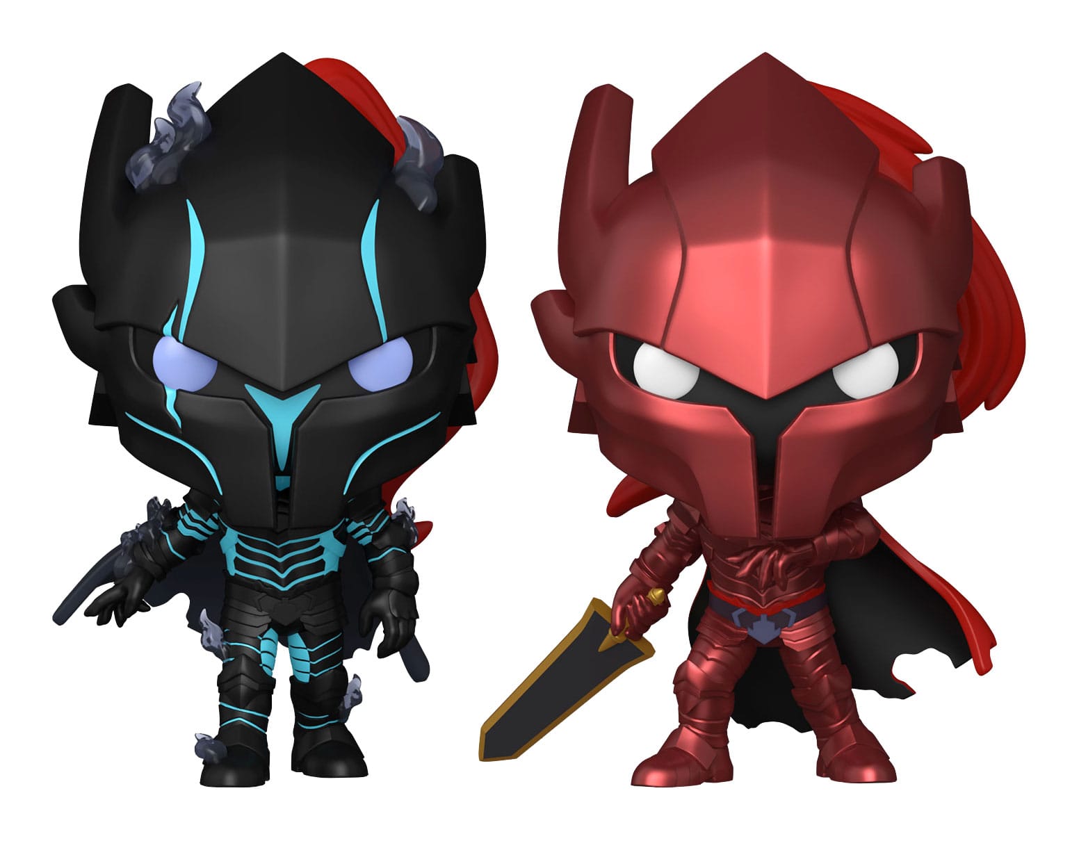 Solo Leveling Igris #1985 Bundle Normal und Chase Variante Funko POP Figuren nebeneinander
