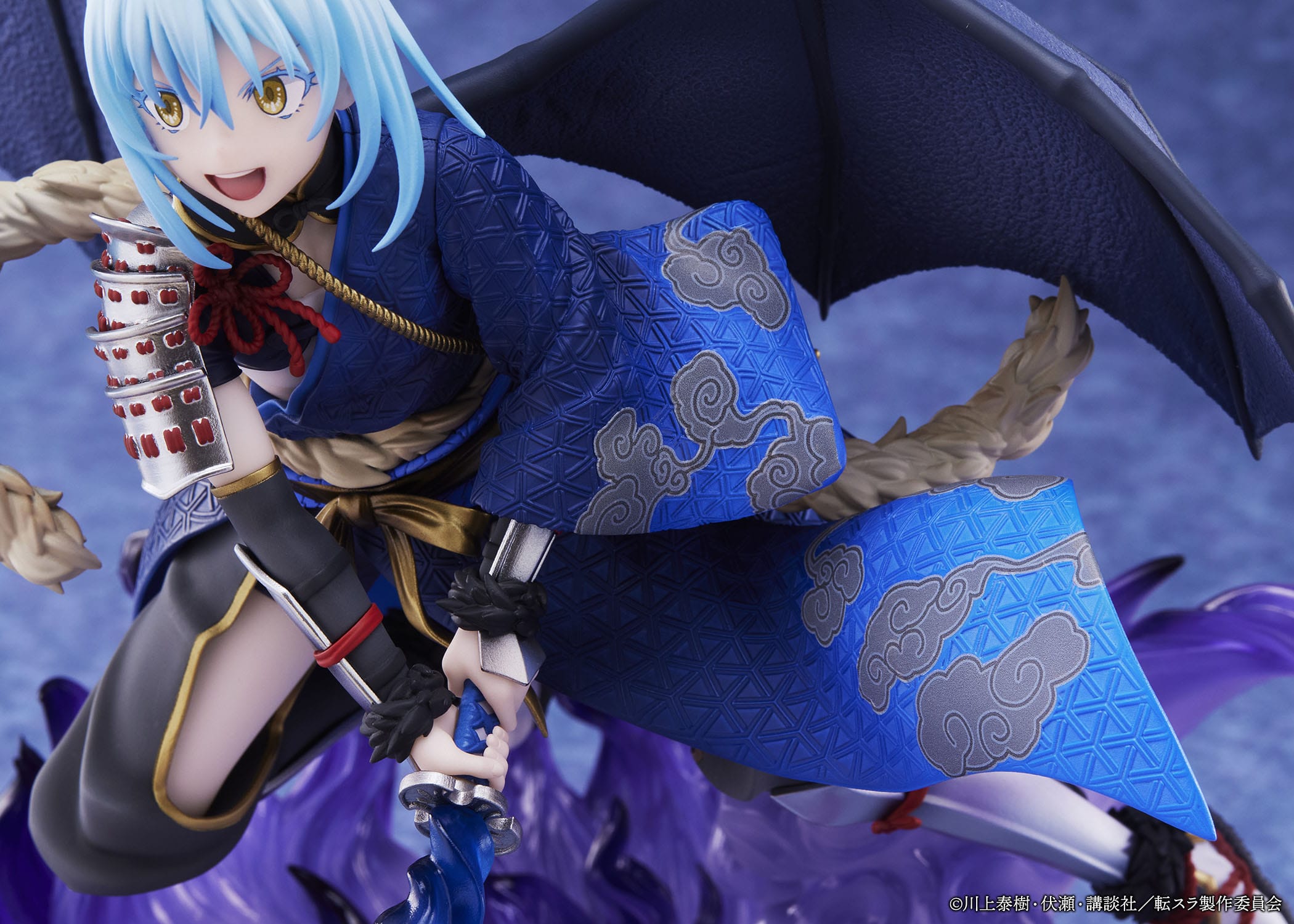 Rimuru Tempest 1/7 Scale Statue - Nahaufnahme der detaillierten Gesichtszüge und Farbgebung
