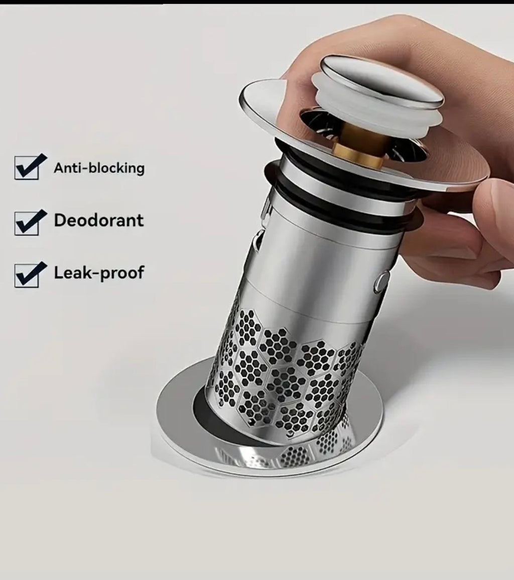 Anti-Geruch Waschbecken Stopfen mit herausnehmbarem Netz
