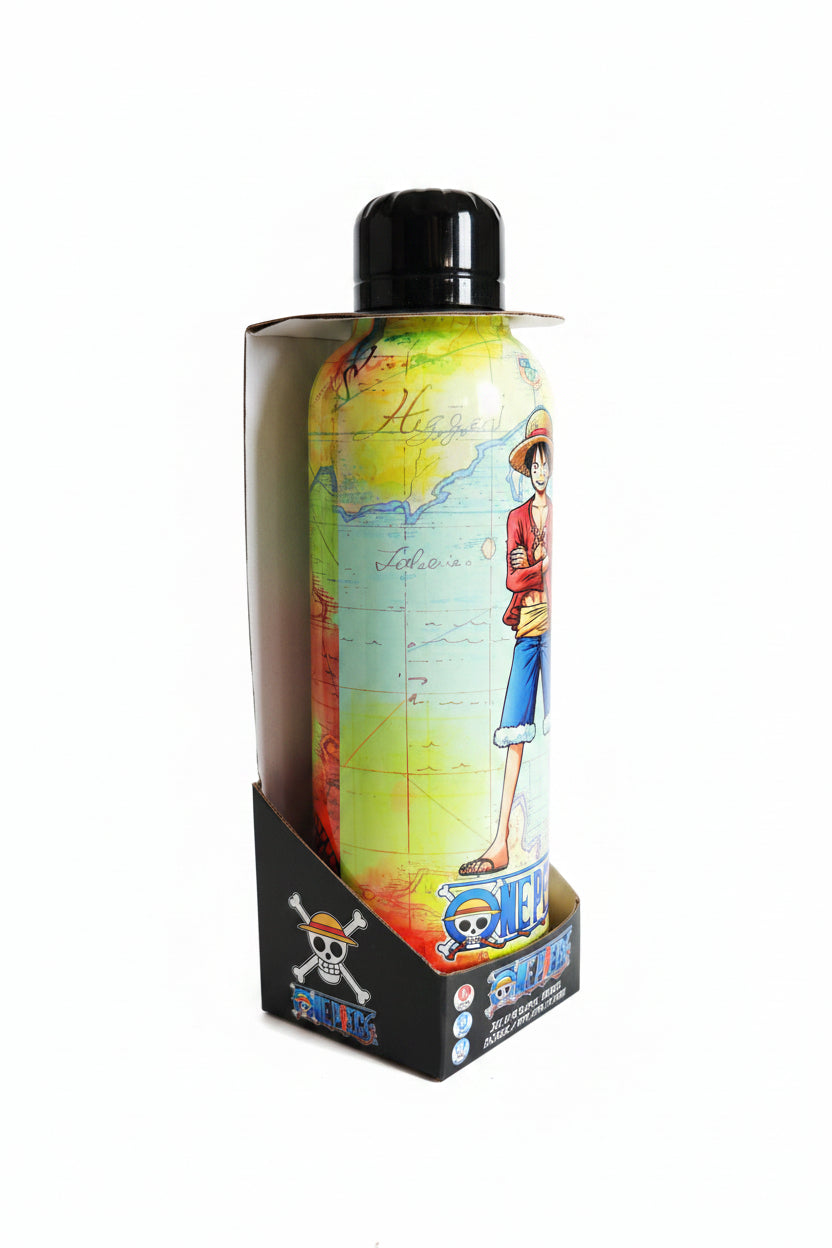 One Piece Ruffy Trinkflasche aus hochwertigem Edelstahl – Seitenansicht