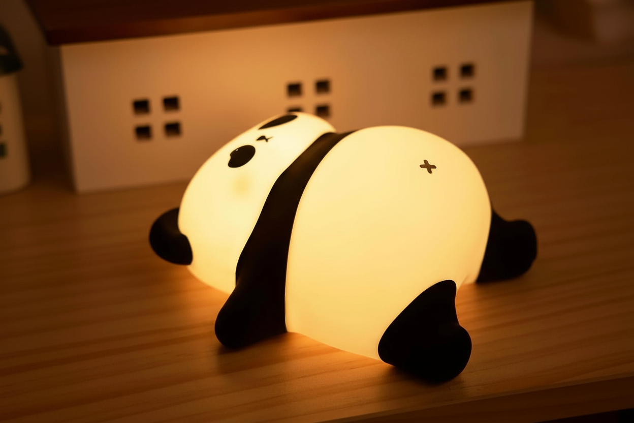 Sleeping Panda Silikon LED Lampe dimmbar mit 3 Helligkeitsstufen

