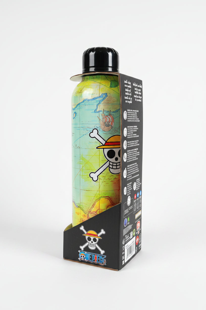 One Piece Ruffy Trinkflasche aus hochwertigem Edelstahl – Seitenansicht