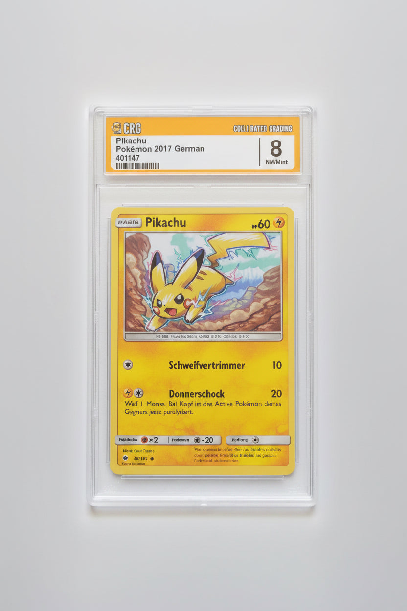 Pikachu Karte 40/147 Burning Shadows 2017 Deutsch – CRG Graded 8 NM/Mint in Schutzcase