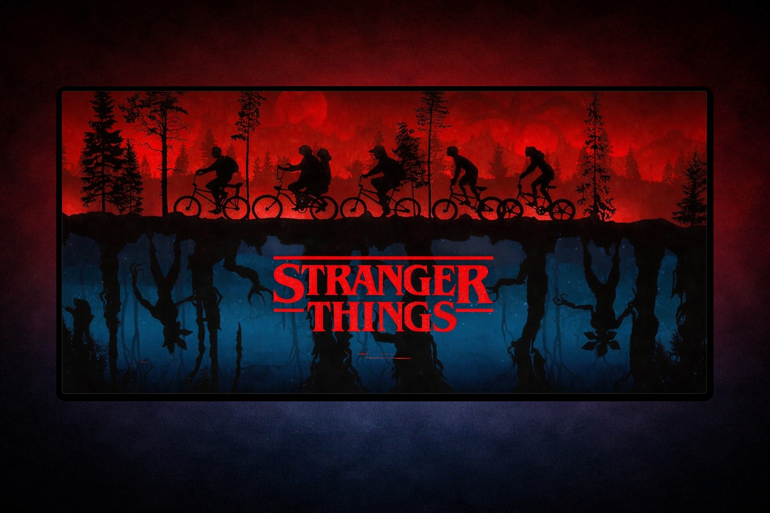 Stranger Things Schreibtischunterlage "The Upside Down" 81 x 36 cm