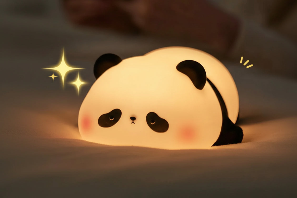 Liegender Panda Silikon LED Nachtlicht für Kinderzimmer



