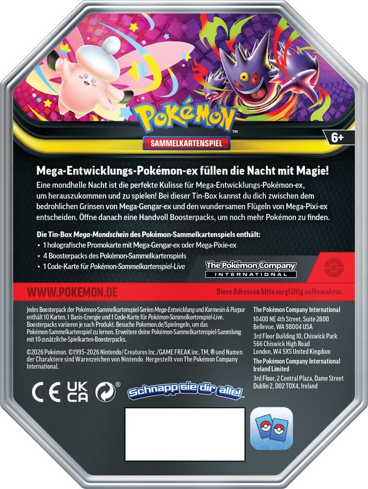 Pokémon TCG Mega-Gengar-EX Promokarte aus der Tin-Box – Nahaufnahme der exklusiven Sammelkarte