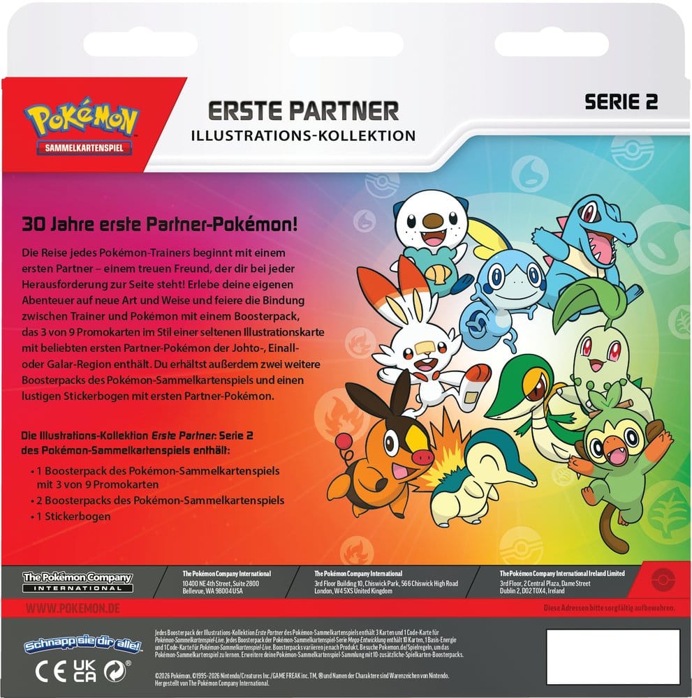 Pokémon TCG Erste Partner Illustrations-Kollektion Serie 2 – Rückseite mit Produktdetails