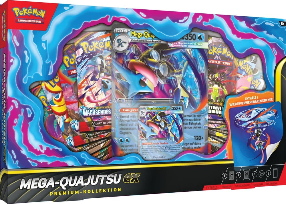Pokémon TCG: Premium-Kollektion Mega-Quajutsu EX – Offizielle Produktbox