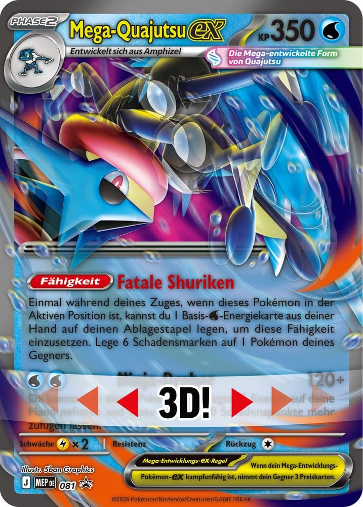 Pokémon TCG Premium-Kollektion Mega-Quajutsu EX – 8 Boosterpacks, Promo-Karte und Zubehör