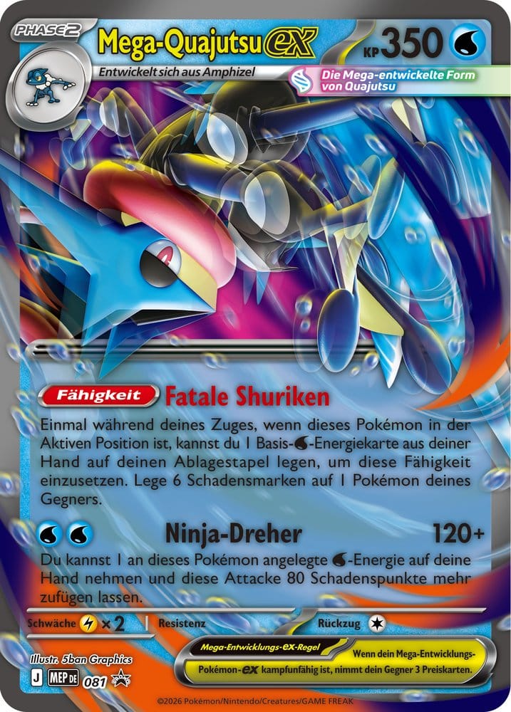 Pokémon TCG Premium-Kollektion Mega-Quajutsu EX – 8 Boosterpacks, Promo-Karte und Zubehör