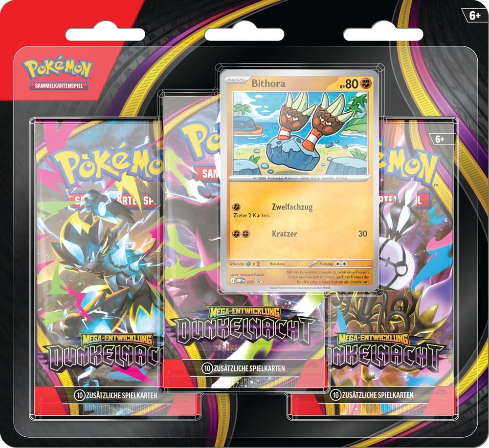 Hier der Alt-Text zum Kopieren:

Pokémon TCG: Mega-Entwicklung – Dunkelnacht 3er-Pack Blister – Offizielle Produktverpackung