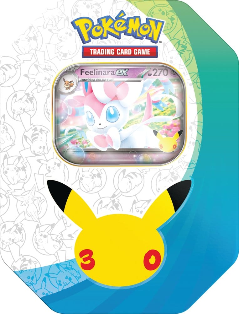 Pokémon TCG 30th Celebration Tin #1 Tag – Vorderansicht