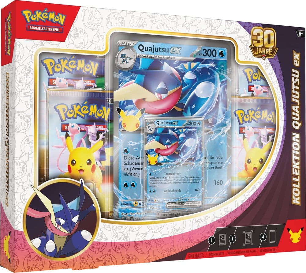Pokémon TCG 30th Celebration Kollektion Quajutsu-ex – Vorderansicht
