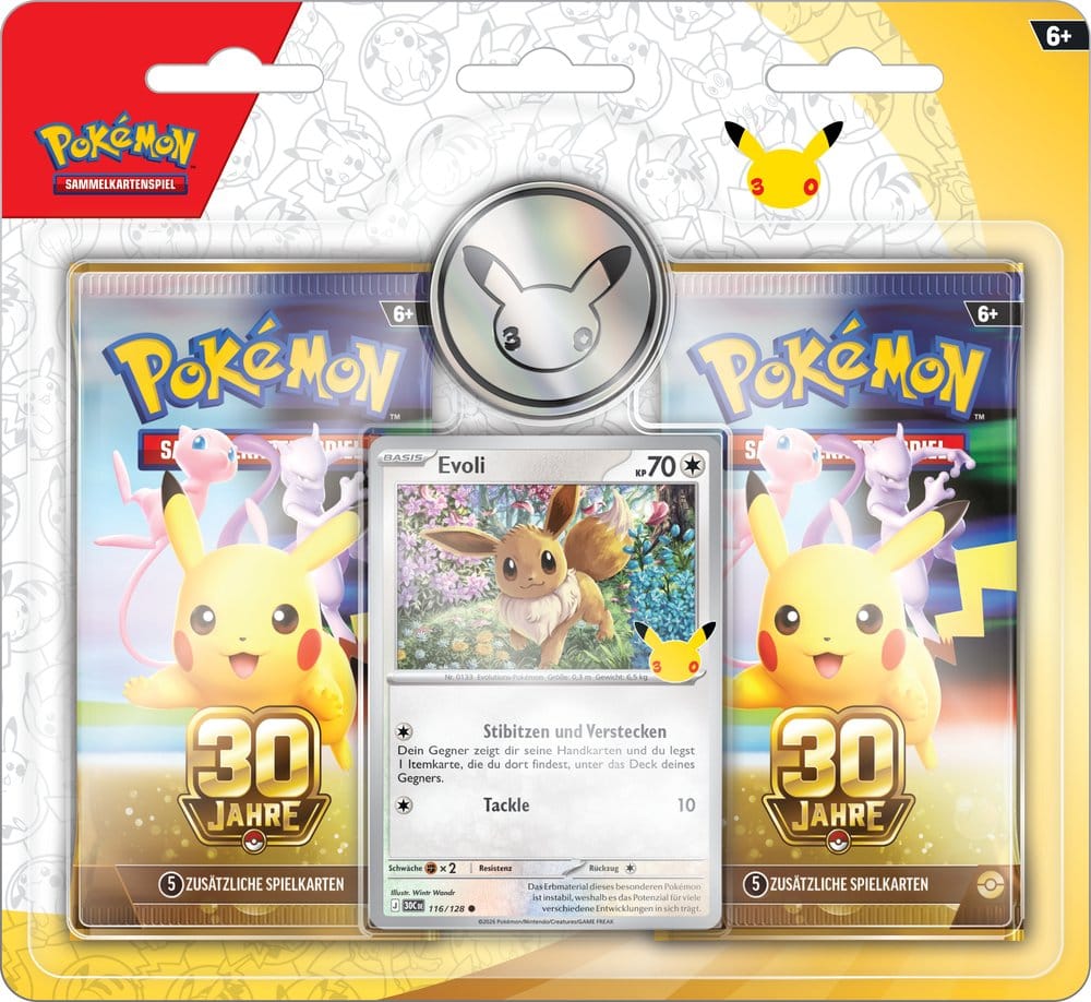 Pokémon TCG 30th Celebration 2er-Pack Blister – Vorderansicht