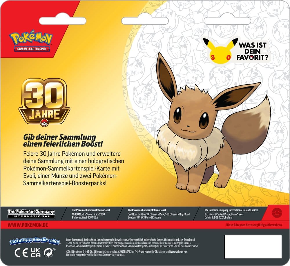 Pokémon TCG 30th Celebration 2er-Pack Blister zum 30. Pokémon-Jubiläum